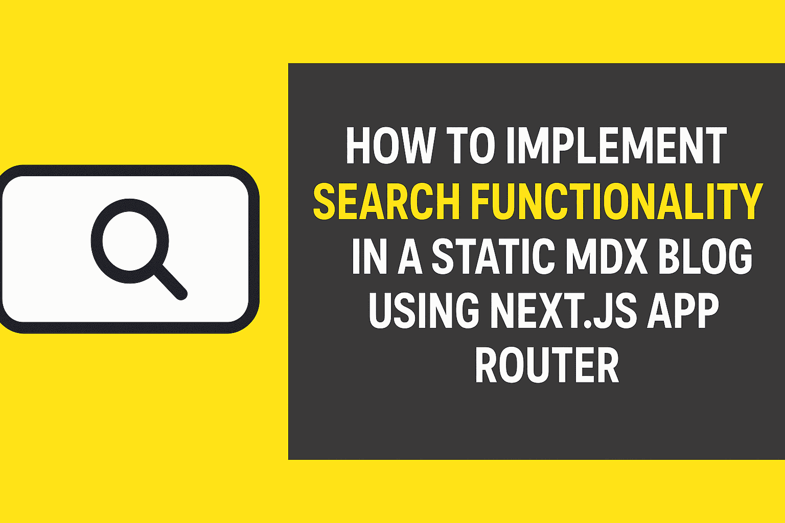 How to Implement Search Functionality in a Static MDX Blog (Next.js App Router)